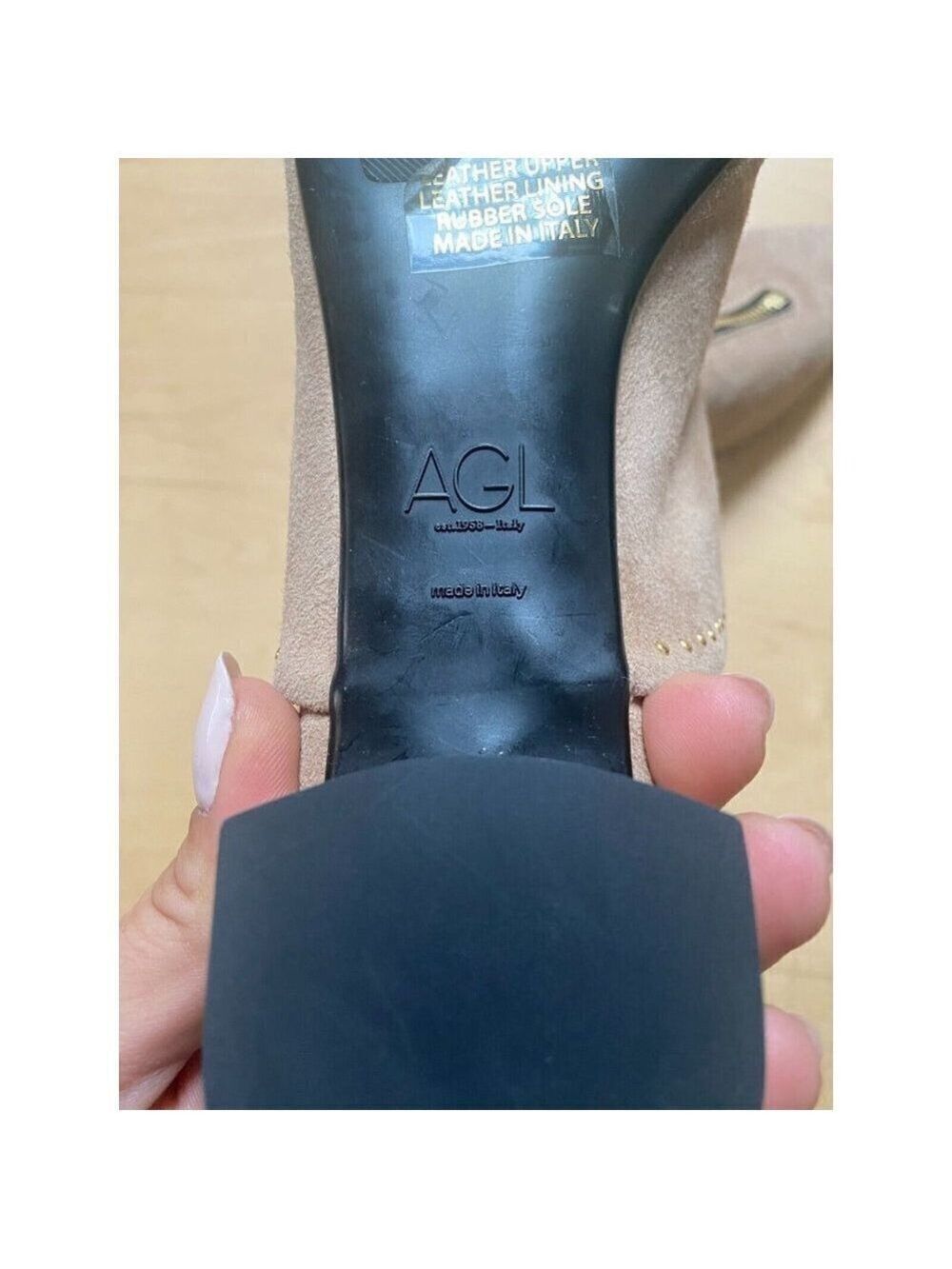Agl BNWT pointy toe slip on mule women NEW studded zip - Picture 5 of 9